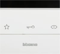 Unitate interioară video Bticino 344652 Classe 100 V16B cu ecran LCD color de 5 inchi (12,7 cm), 2 butoane de apel, 3 senzori și 4 butoane configurabile liber, indicator de stare LED, 16 tonuri de apel polifonice 3