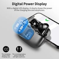 Bezdrôtové slúchadlá Btootos Bluetooth 5.3 so 4 mikrofónmi s potlačením hluku ENC, LED displejom, 36-hodinovou výdržou batérie, vodotesnosťou IP7 a Hi-Fi stereo zvukom 6