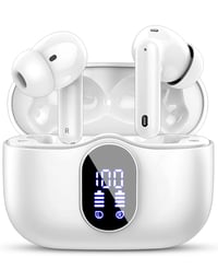 Căști wireless Btootos Bluetooth 5.3 cu 4 microfoane, anulare a zgomotului ENC, baterie de 40 de ore, bas profund, sunet stereo Hi-Fi 1