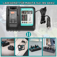 BTRUI DC18RC Rýchlonabíjačka do auta pre akumulátory Makita 14,4V-18V, kompatibilná s BL1850 BL1840B BL1820 BL1815 BL1860 BL1430 BL1450 3
