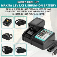 BTRUI DC18RC Rýchlonabíjačka do auta pre akumulátory Makita 14,4V-18V, kompatibilná s BL1850 BL1840B BL1820 BL1815 BL1860 BL1430 BL1450 2