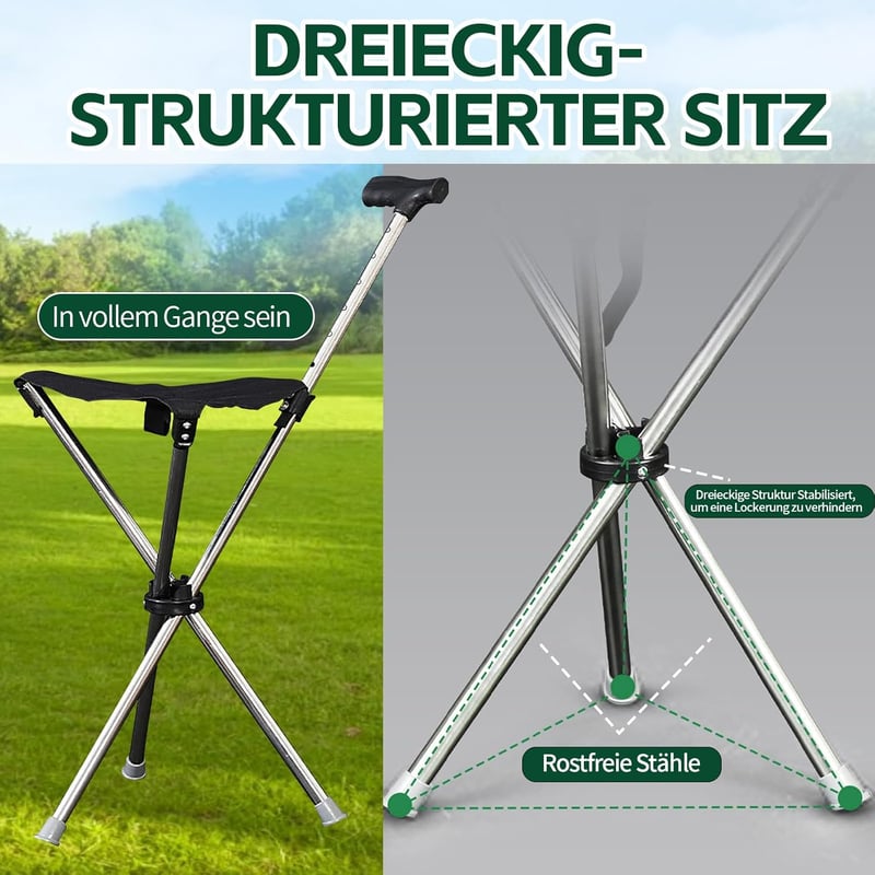BTSAE összecsukható sétapálca ülőhellyel, 80-90 cm, 100 kg terhelhetőség