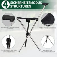 BTSAE összecsukható sétapálca ülőhellyel, 80-90 cm, 100 kg terhelhetőség 3