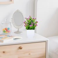 BTSD-home Sada 6 ks umelých mini rastlín s kvetmi, malé umelé rastlinky na dekoráciu políc v domácnosti, kancelárii či kúpeľni, farebné 7