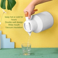 Buachois 1L Kávé Termosz Vákuum Kancsó Fa Fogantyúval 2