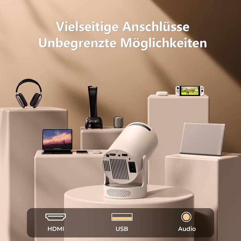 Buba Toys Smart Mini Projektor 1080P 4K WiFi 6 Bluetooth Hordozható Otthoni Mozi