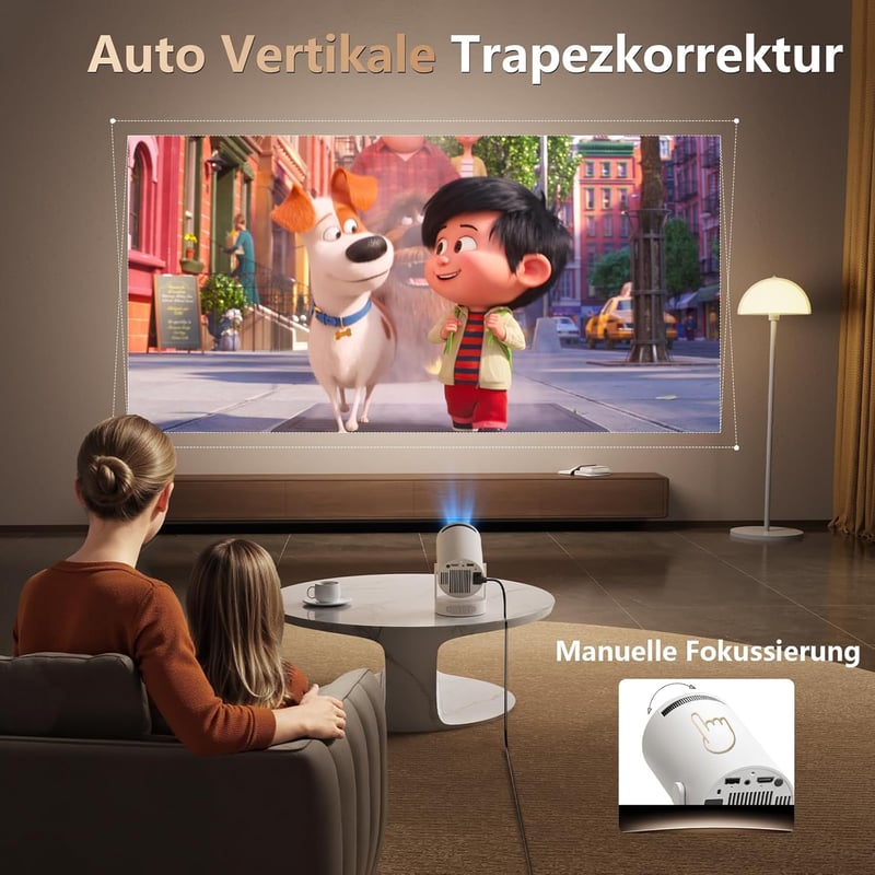 Buba Toys Smart Mini Projektor 1080P 4K WiFi 6 Bluetooth Hordozható Otthoni Mozi