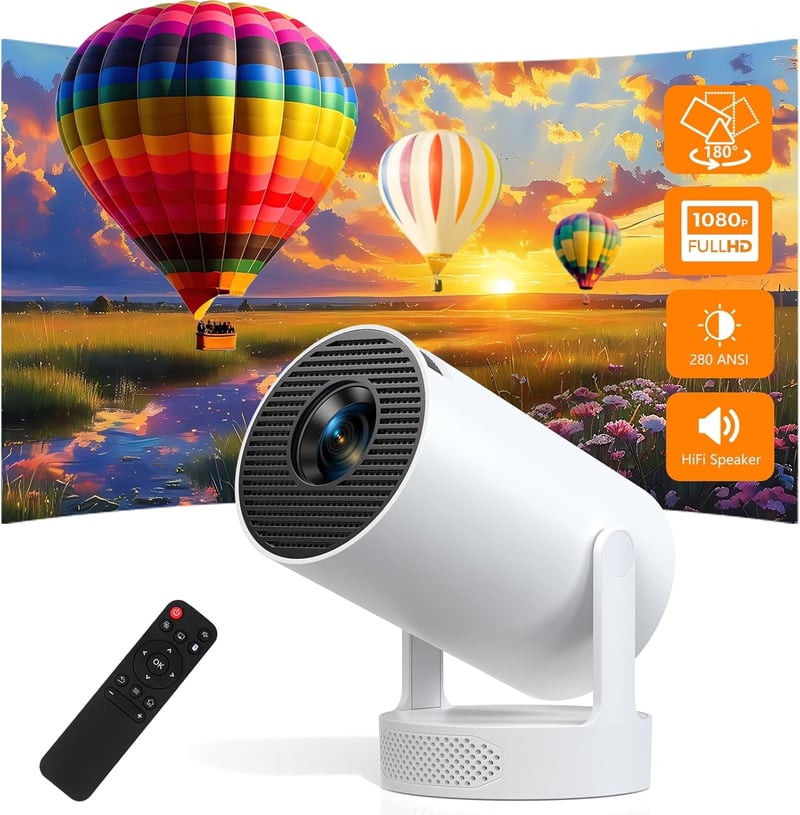 Buba Toys Smart Mini Projektor 1080P 4K WiFi 6 Bluetooth Hordozható Otthoni Mozi