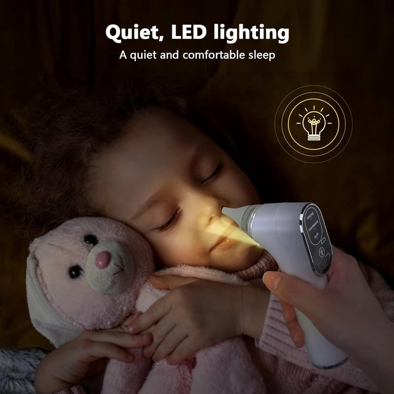 Bubbacare elektromos orrszívó LED lámpával, 4 szilikon fej és 3 szívóerő szinttel