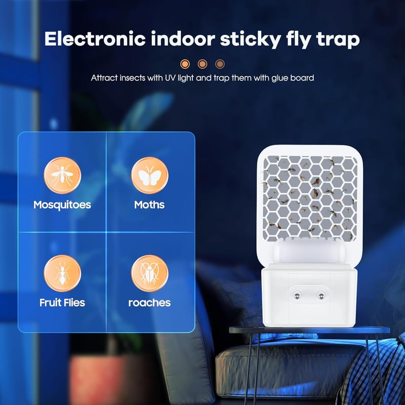 Bubbacare Elektromos Szúnyog és Gnatcsapda 2db Ragacsos Lapokkal Gyümölcslégy Csapda