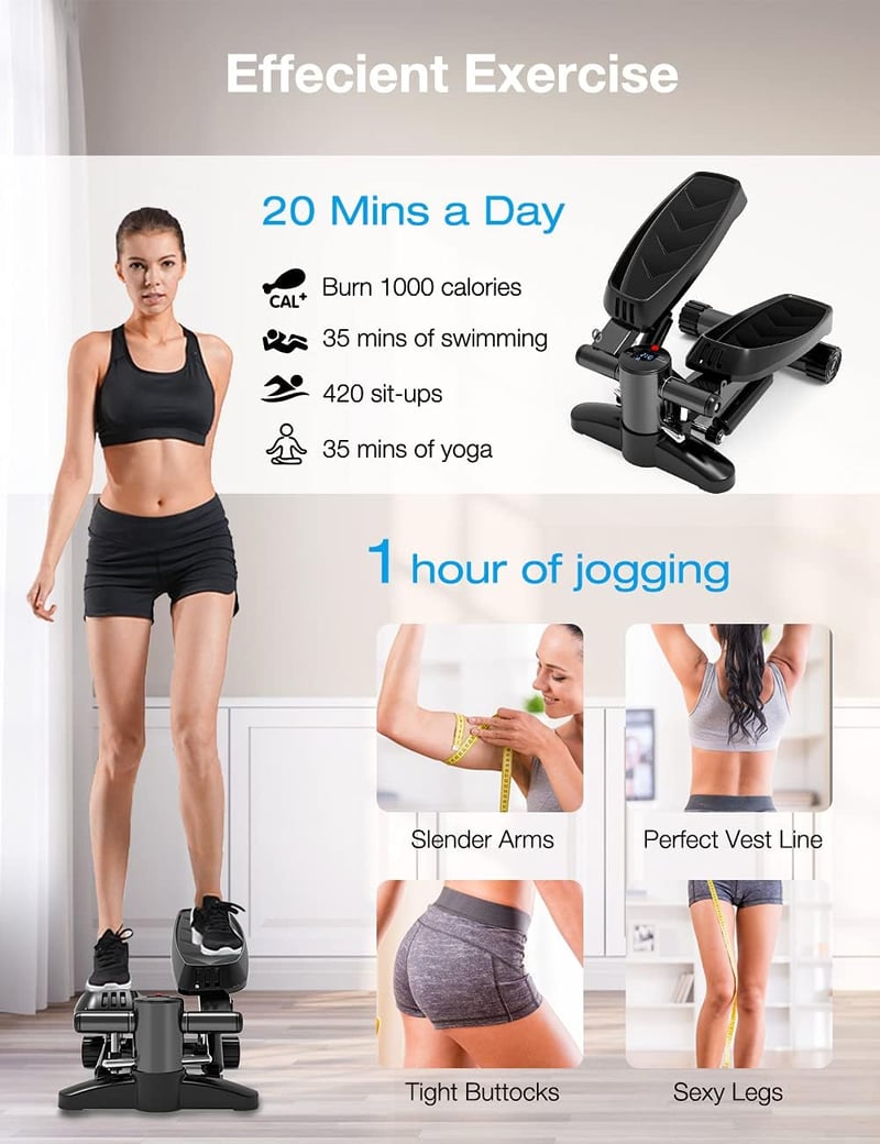 Bubbacare Mini Stepper 150 kg-ig LCD kijelzővel otthoni edzéshez