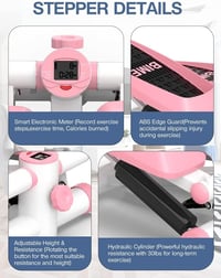 Bubbacare Mini Stepper Otthoni Edzéshez Ellenállásos Szalagokkal és LCD Kijelzővel 5