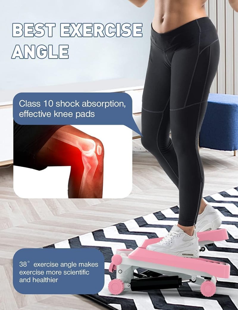 Bubbacare Mini Stepper Otthoni Edzéshez Ellenállásos Szalagokkal és LCD Kijelzővel
