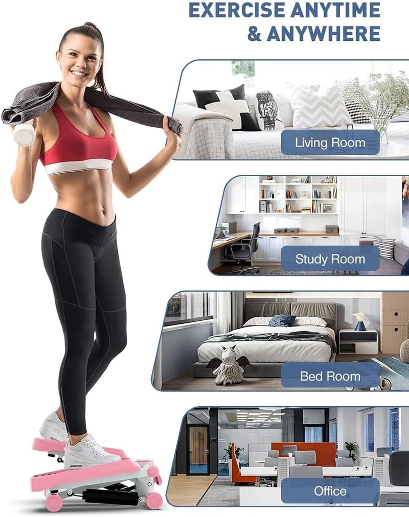 Bubbacare Mini Stepper Otthoni Edzéshez Ellenállásos Szalagokkal és LCD Kijelzővel