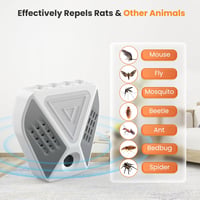 Bubbacare Ultrahangos Egérriasztó 360° - 3 Módú Rágcsálóirtó LED Fénnyel 7