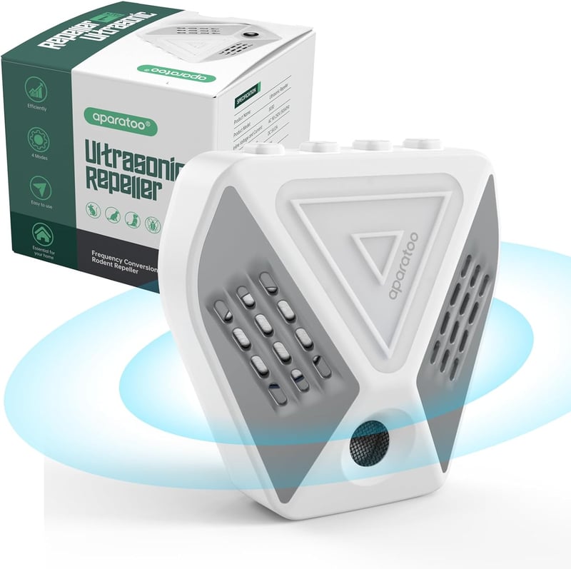 Bubbacare Ultrahangos Egérriasztó 360° - 3 Módú Rágcsálóirtó LED Fénnyel