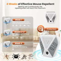 Bubbacare Ultrahangos Egérriasztó 360° - 3 Módú Rágcsálóirtó LED Fénnyel 6