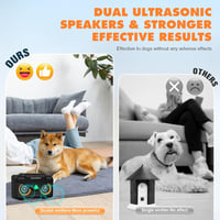 Bubbacare Ultrahangos Ugatásgátló 15m Hatótávval - 3 Üzemmódú Automatikus Kutyaugatás Szabályozó Kis és Nagy Kutyáknak, Dupla Hangszórós Min 4