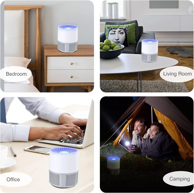 Bubbacare USB Elektromos Rovarcsapda - UV Fényes Szúnyog- és Légycsapda Konyhába, Beltérre és Kültérre, Csendes Működés, Vegyszermentes, Feh
