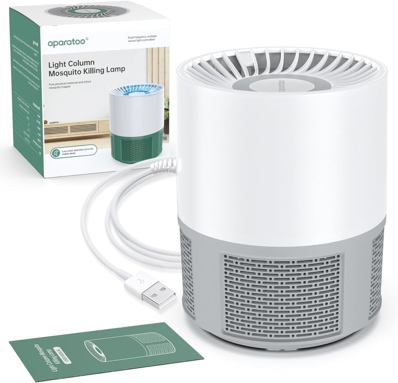 Bubbacare USB Elektromos Rovarcsapda - UV Fényes Szúnyog- és Légycsapda Konyhába, Beltérre és Kültérre, Csendes Működés, Vegyszermentes, Feh