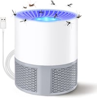 Bubbacare USB Elektromos Rovarcsapda - UV Fényes Szúnyog- és Légycsapda Konyhába, Beltérre és Kültérre, Csendes Működés, Vegyszermentes, Feh 1