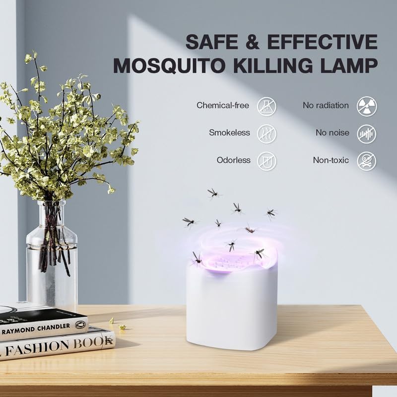 Bubbacare USB Elektromos Rovarcsapda - UV Fényes Szúnyogirtó Lámpa Konyhai Gyümölcslegyekhez, Beltéri és Kültéri Használatra, Fehér