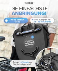 Vodotesná cyklistická brašna na nosič Büchel 25,4 l – 100 % vodotesná, s ramenným popruhom a rukoväťou, čierna, montáž na nosič batožiny 7