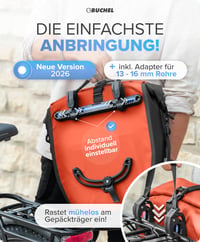 Sada cyklistických tašiek na nosič Büchel, 2 ks, 25,4 l, 100 % vodoodolné, s ramenným popruhom a rukoväťou, zadná cyklistická taška 4
