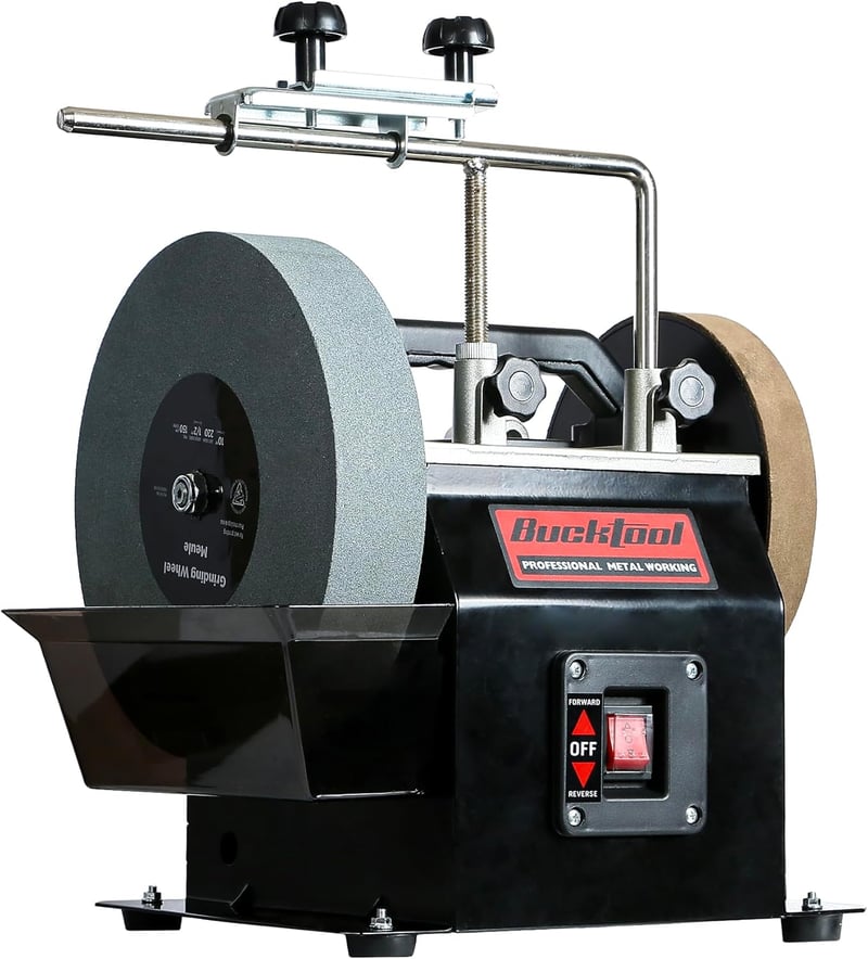 Bucktool 250mm Vízcsalas Elektromos Köszörűgép 180W Élezőgép Szűrőrendszerrel