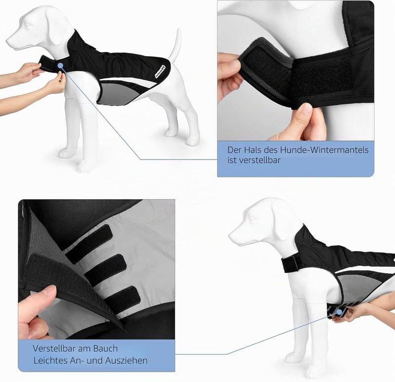 Buddypuppy Téli Kutyakabát Vízálló Fleece Kabát Közepes-Nagy Kutyáknak Harness Nyílással 3 XL-es MÉRET