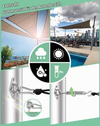 Set Accesorii Montaj Tendă Parasolar BUDONI – Cârlig Carabină și Întinzător M6 din Oțel Inoxidabil 5