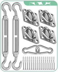 Set Accesorii Montaj Tendă Parasolar BUDONI – Cârlig Carabină și Întinzător M6 din Oțel Inoxidabil 1