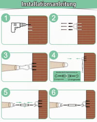 Set Accesorii Montaj Tendă Parasolar BUDONI – Cârlig Carabină și Întinzător M6 din Oțel Inoxidabil 6