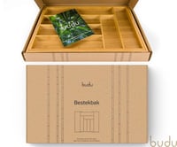 budu Evőeszköztartó Fiókba #47 (47 cm mélység) Bambuszból, Kihúzható és Állítható Fiókrendező, Konyhai Fiókbetét 9