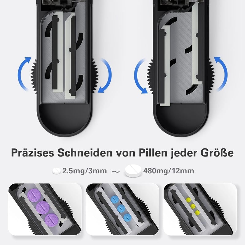 BUG HULL Gyógyszervágó több tablettához rozsdamentes acél szürke