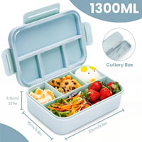 Bugucat 1300ml szilikon ételhordó 4 rekeszes szivárgásmentes bento box gyerekeknek 2