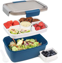 Bugucat 2000ml Bento Box 4 Rekeszes Ebéddoboz Saláta Tálka Szószmentes Mikrózható 1