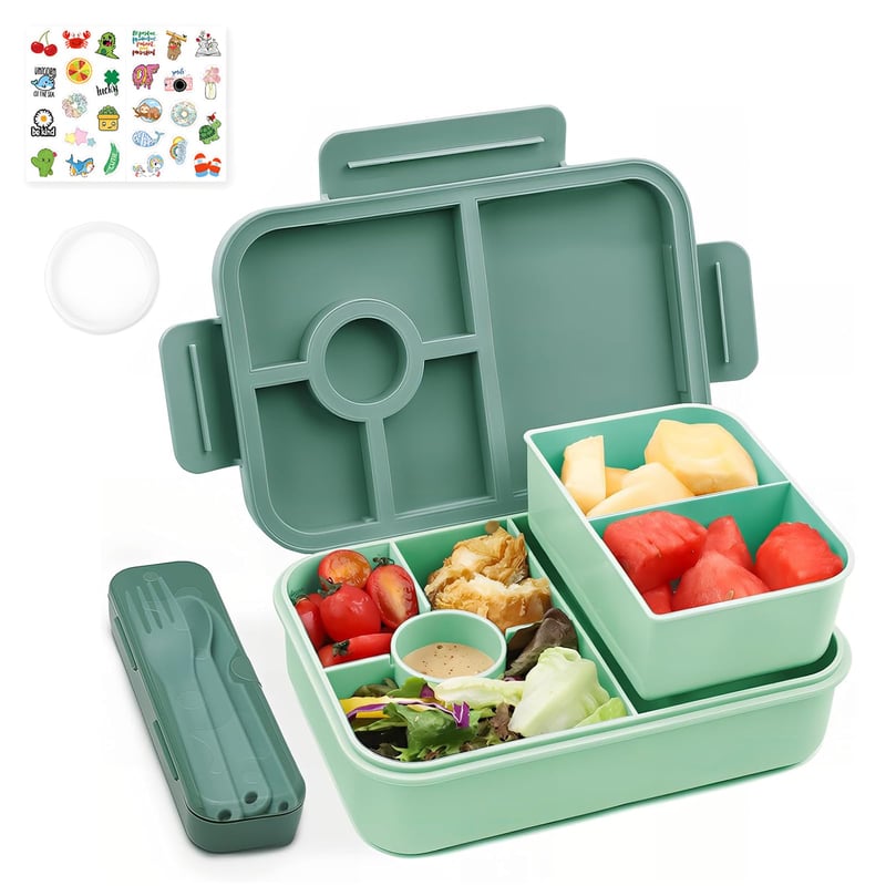 Cutie pentru prânz Bugucat pentru copii 1300 ml, Bento Box cu 5 compartimente etanșă, pentru băieți, fete și adulți