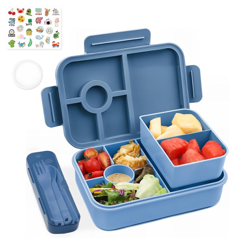 Bugucat kutija za užinu za djecu 1300 ml, Bento kutija za ručak s 5 pregrada otporna na curenje za dječake, djevojčice i odrasle