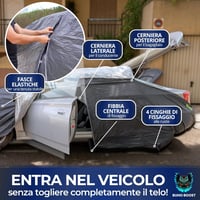 BuhoBoost Oxford 150D autó takaró napellenzővel, vízálló UV védelemmel és cipzárral 3