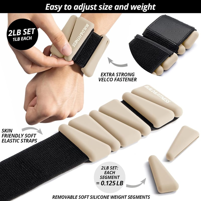 Build & Fitness Csuklósúly és bokasúly szett 2x0,5kg női és férfi edzéshez