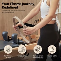Build & Fitness Pilates mágikus karika 13,5 hüvelyk bézs gyűrű comb, törzs és kar edzéshez könnyű szilikon és üvegszál otthonra, edzőterembe 3