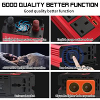 Menič napätia Builrand 2000W s čistou sínusoidou 12V na 230V, 3 USB, 3 AC zásuvky, 2 autozapaľovače, ambientné osvetlenie, menič napätia do auta na kempovanie 4