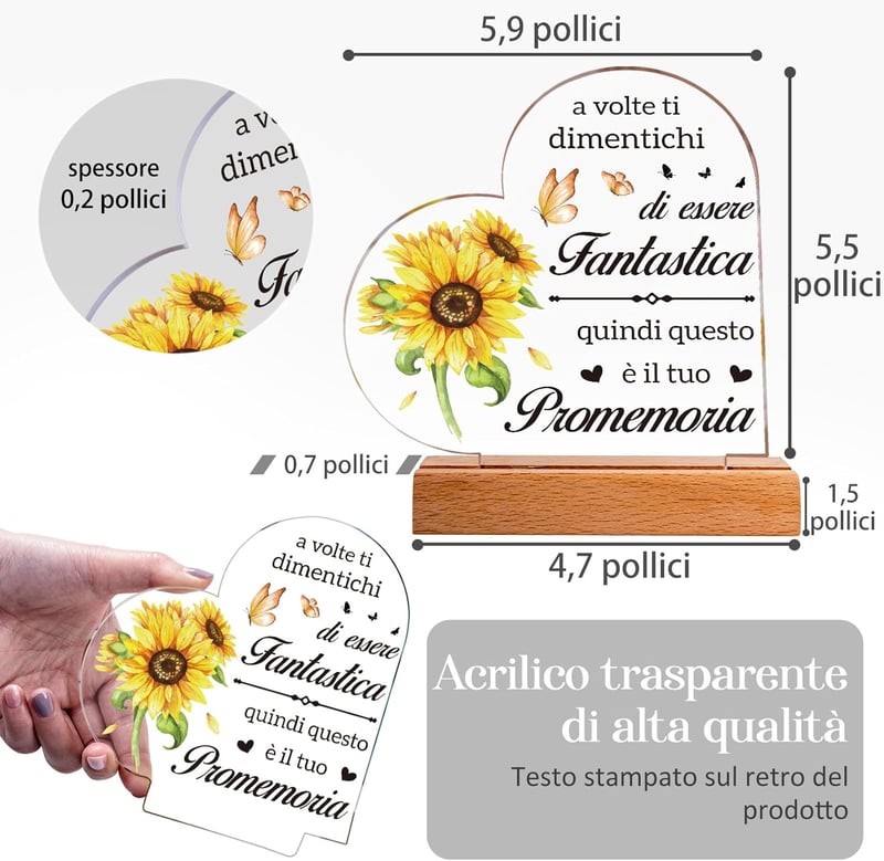 Buioata Inspirációs Akrilfali Dekoráció Nőknek - Ajándék Barátoknak, Munkatársaknak, Feleségnek, Anyának