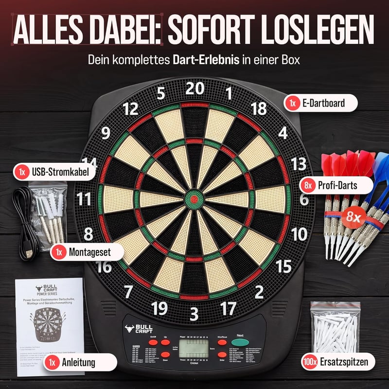 Bull Craft Elektronikus Darts Tábla Turnament Szett Vezeték Nélküli Soft Darttal
