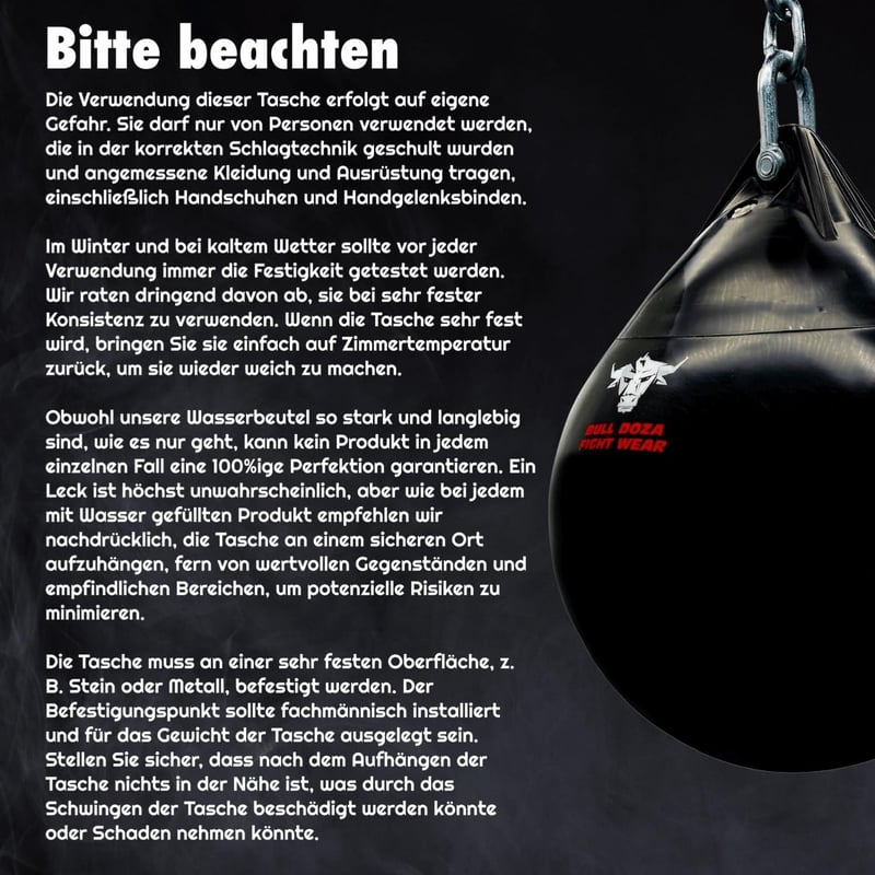 BULL DOZA FIGHT WEAR vízálló ütőzsák 30cm 14kg edzéshez