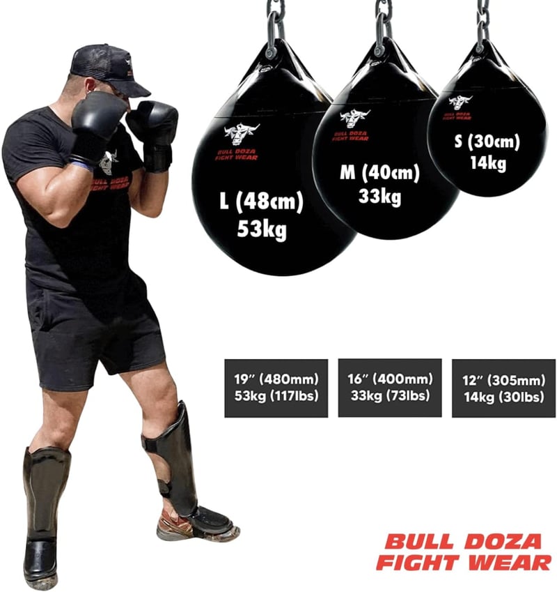 BULL DOZA FIGHT WEAR vízálló ütőzsák 30cm 14kg edzéshez