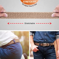 Pánsky pletený elastický opasok BULLIANT, šírka 35 mm, strečový tkaný golfový opasok k džínsom, unisex 4