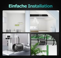 BUMSOU 100 mm állítható fordulatú csőventilátor 145 m3/h csendes inline elszívó dupla golyóscsapággyal fekete üvegház sátor garázs WC-hez 5