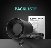 BUMSOU 100 mm állítható fordulatú csőventilátor 145 m3/h csendes inline elszívó dupla golyóscsapággyal fekete üvegház sátor garázs WC-hez 8